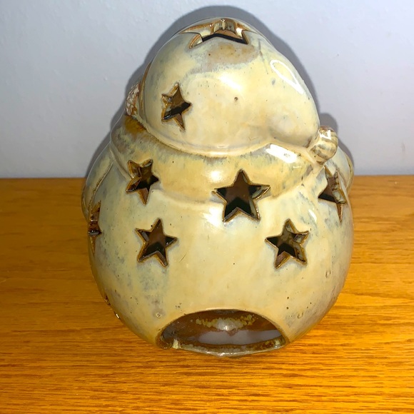 Snowman Votive Candleholder 6.5”H x 7.5”W - Picture 3 of 5